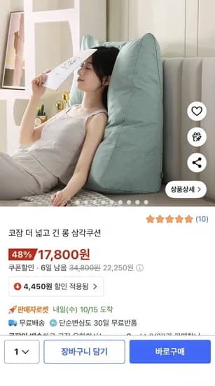 롱 삼각쿠션