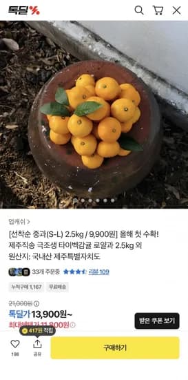 제주 극조생 타이벡감귤 중과 2.5kg