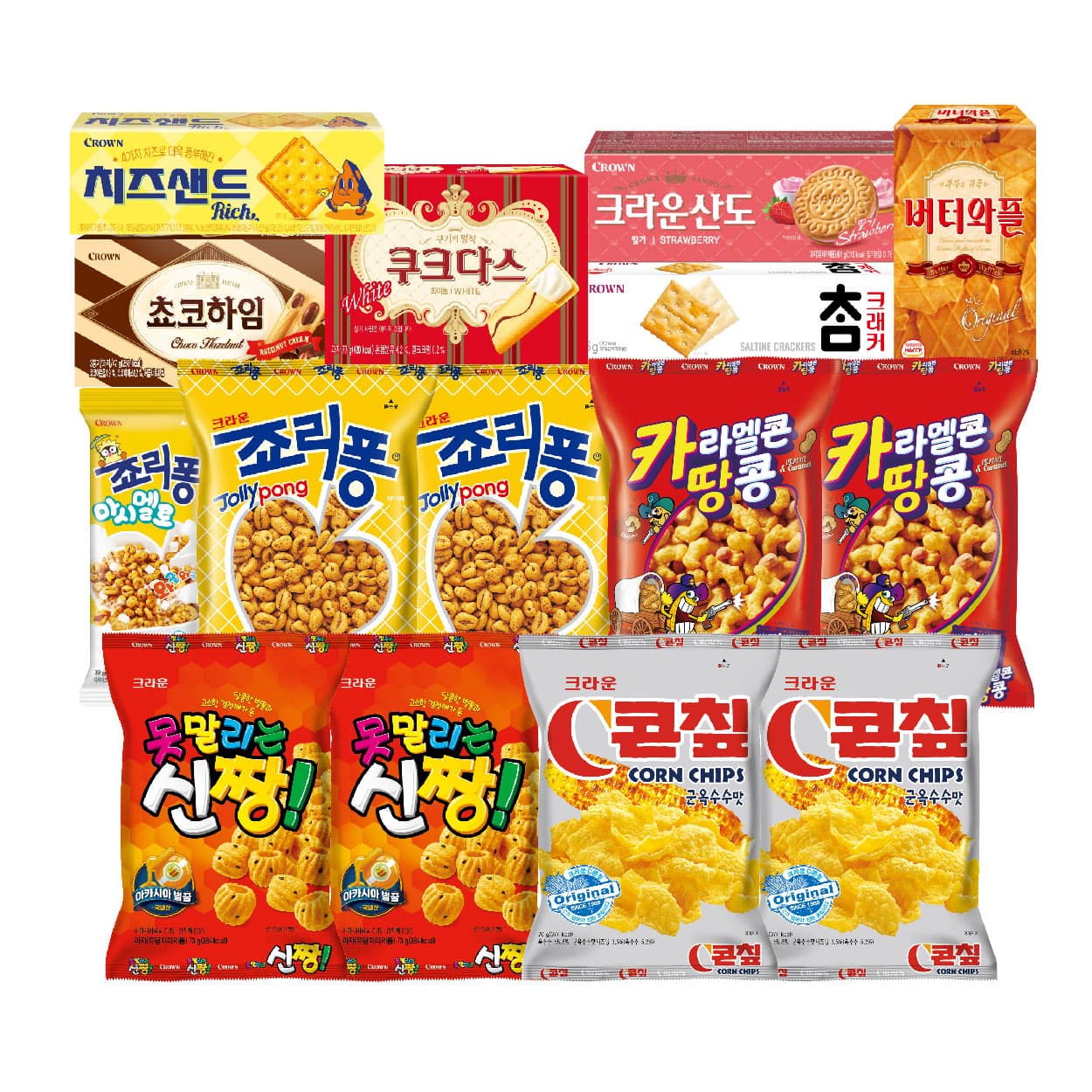 크라운제과 크라운 해피박스 과자 15개 767g