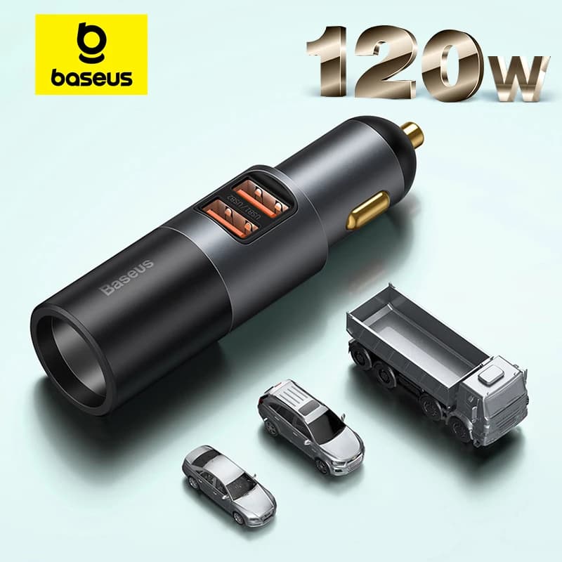 Baseus 120W 차량용 듀얼 USB 타입 C 충전기($6.97/무료)