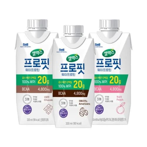 셀렉스 프로핏 WPI 드링크 초콜릿 복숭아 아메리카노 330ml 24팩