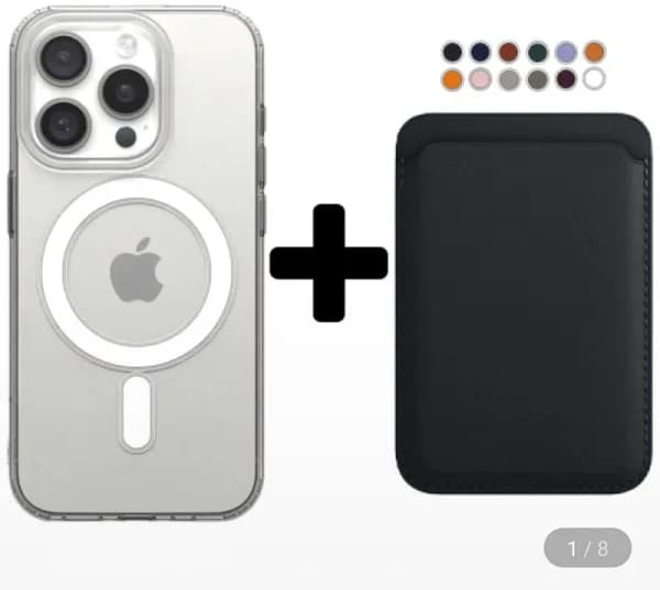 갤럭시 아이폰 자력강화 맥세이프 케이스 가죽 카드지갑 세트