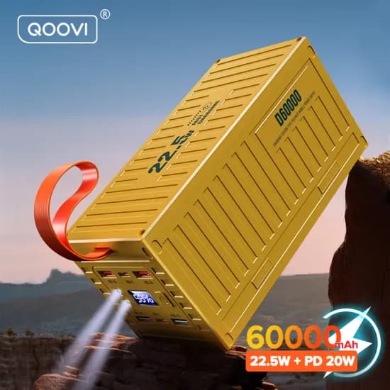 QOOVI 60000mAh 보조배터리 22.5W PD QC 3.0 충전기($18.99/무료)1