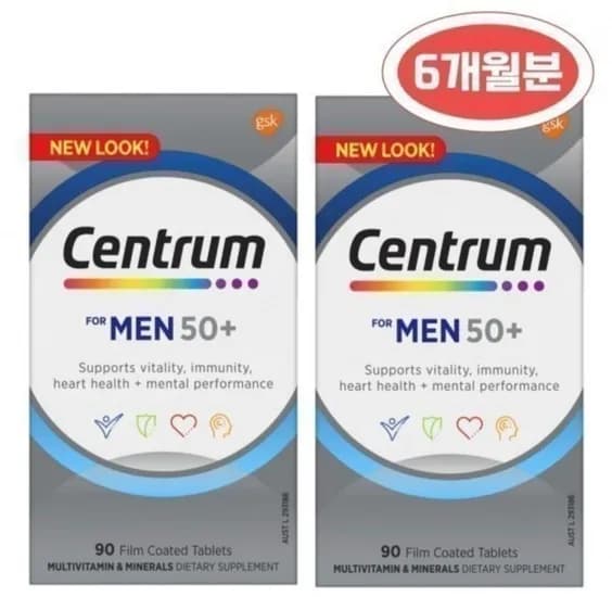센트룸 포맨 실버 남성 50세이상 종합 비타민 90정 90정