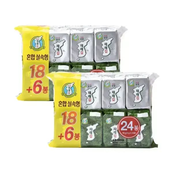 지도표성경 김 재래 파래 혼합 식탁김 4g 48봉