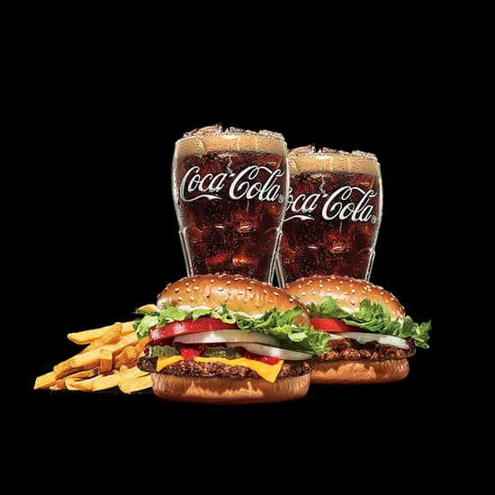 치즈와퍼주니어 불고기와퍼주니어 콜라 2잔 감자