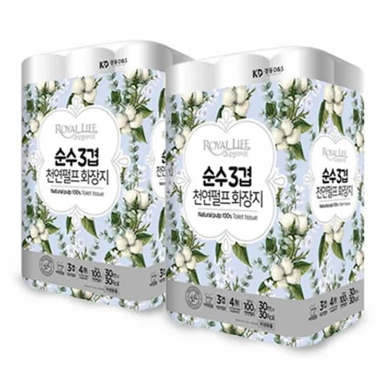 천연펄프 순수 3겹화장지 60롤