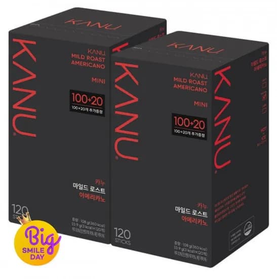 동서 맥심 카누 미니 마일드 아메리카노 커피 120T 2개
