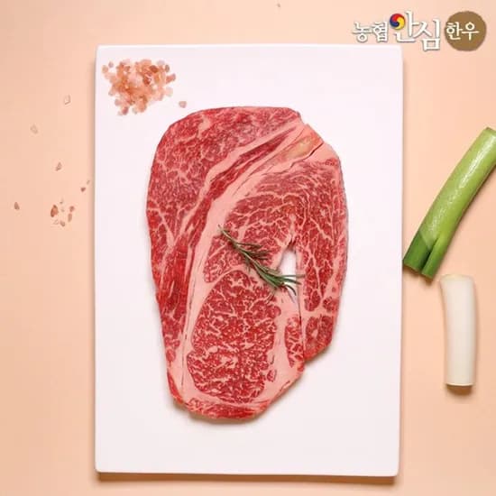 농협안심한우 냉장 1등급 한우 등심 600g 300g 2팩