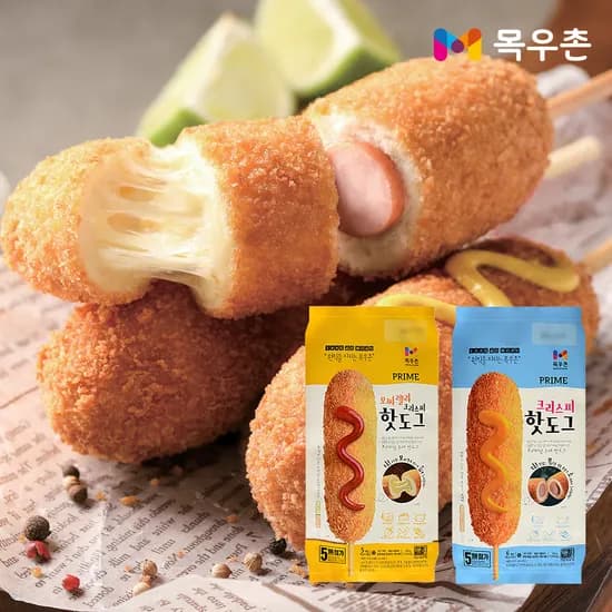 프라임 크리스피 핫도그 90g 6EA 모짜렐라 핫도그 90g 5EA