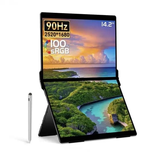 포터블 휴대용 듀얼모니터 QLED 00%DCI-P3 14.2인치 맥OS