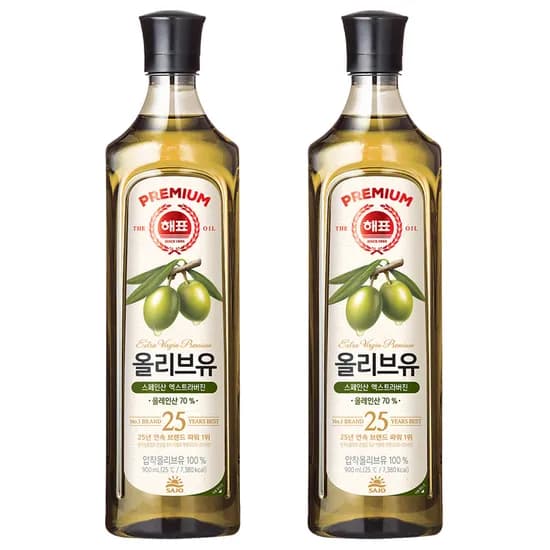 해표 압착올리브유 900ml 2개