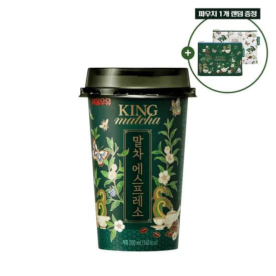 서울우유 킹 말차에스프레소 200ml 1개 로야마드 파우치 1개