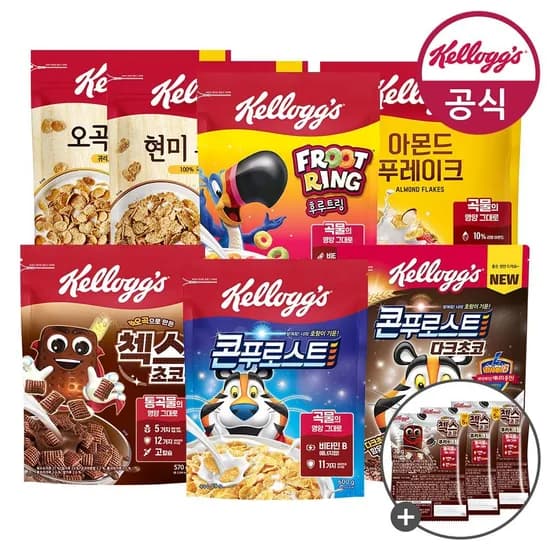 켈로그 콘푸로스트 600g 3개 쿠키앤크림 90g