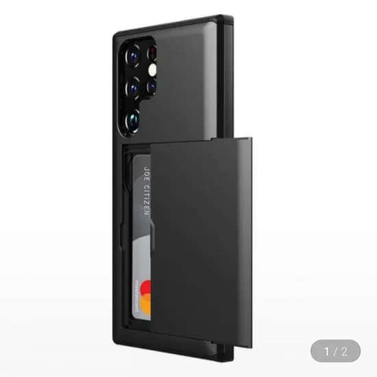 갤럭시 아이폰 슬라이드 카드수납 블랙 하드케이스 1+1