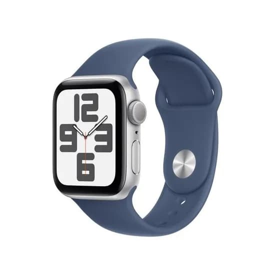 애플워치 SE2 GPS 40mm 실버 알루미늄 데님 스포츠 밴드