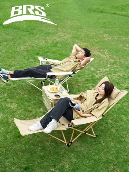 WESTTUNE 캠핑 침대 휴대용 접이식 침대, BRS 2-in-1 리클라이닝 캠핑 의자