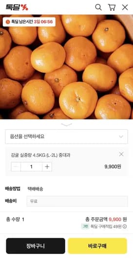 제주 햇 타이벡 조생 감귤 4.5kg
