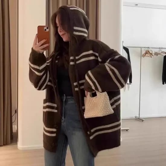 룰루 박스후드 가디건 1+1