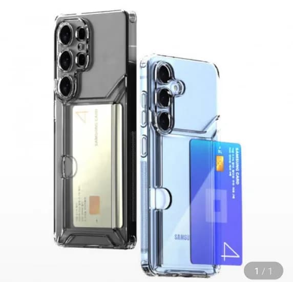 갤럭시 아이폰 2장 슬라이드 카드수납 투명케이스 1개