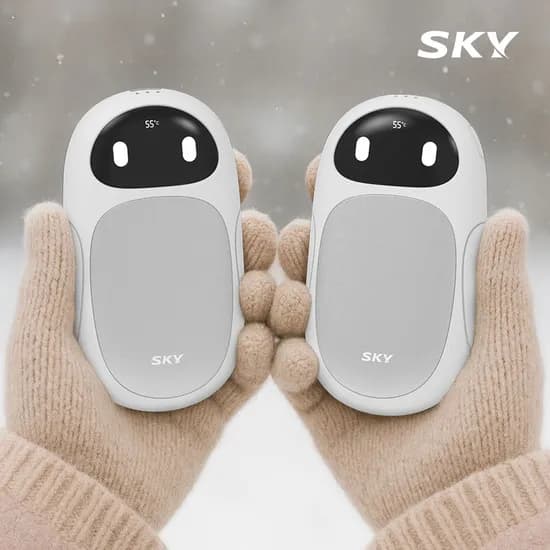 로보 듀얼 휴대용 손난로 USB C타입 충전식 전기 핫팩 2개 1세트