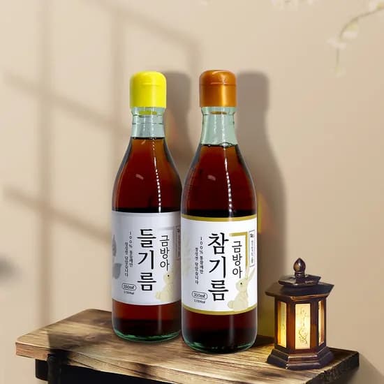 통깨 00% 금방아 참기름 350ml 들기름 350ml