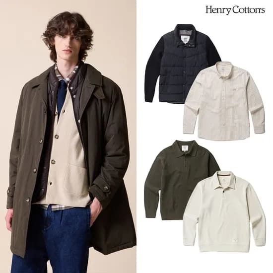 헨리코튼 잔조직 니트 베스트