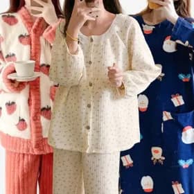 겨울 피치기모 누빔 잠옷