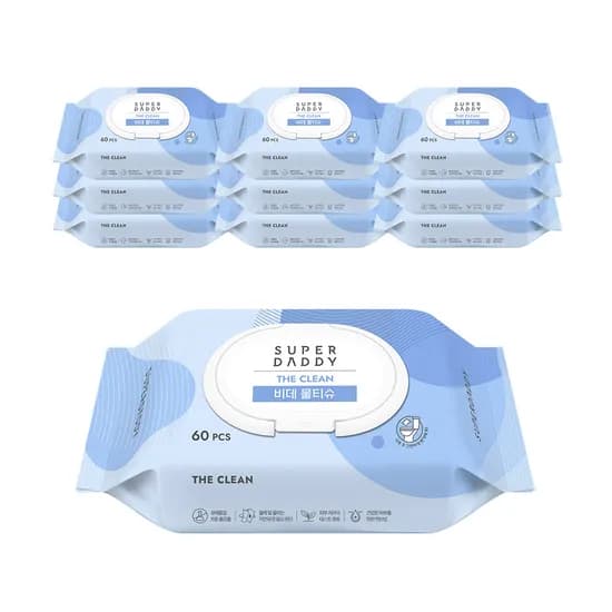 슈퍼대디 비데물티슈 60g 10팩