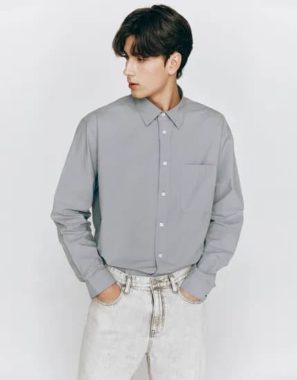 릴렉스핏 포플린셔츠