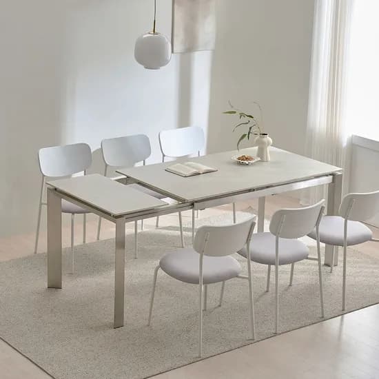 모어 확장형 세라믹식탁 포세린 식탁 크롬다리 4인 6인 1400 1800 외 다양