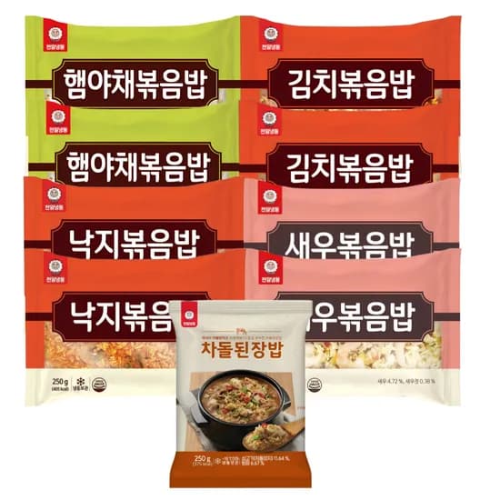 천일식품 볶음밥 9봉 (햄야채2봉 낙지2봉 김치2봉 새우2봉 차돌된장 1봉)