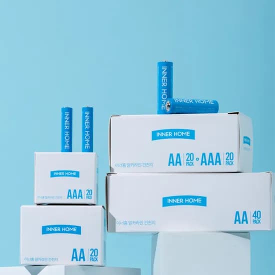이너홈 알카라인 건전지 AA/AAA 40개입