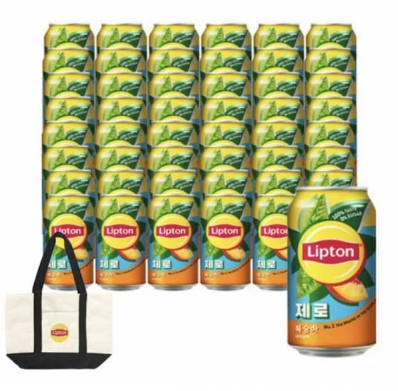 립톤 아이스티 제로 복숭아맛 355ml 48캔
