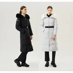 르꼬끄 여성 밍크퍼 슬림핏 롱다운