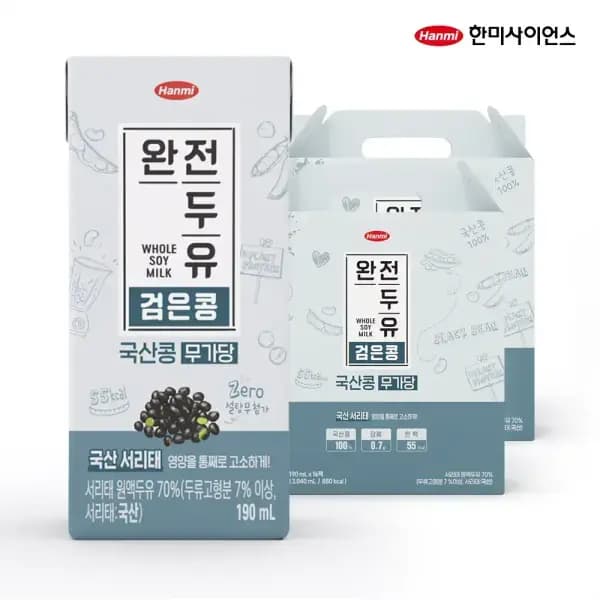 한미 국산 검은콩 무가당 두유 190ml 32개입