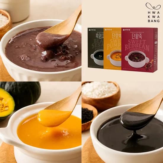 단팥죽/단호박죽/흑임자죽 3팩 골라담기