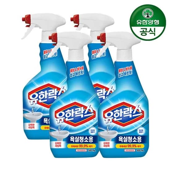 유한락스 욕실청소용 500ml x4개