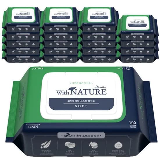 위드네이쳐 소프트 캡형 물티슈 100매 20팩 12,390원