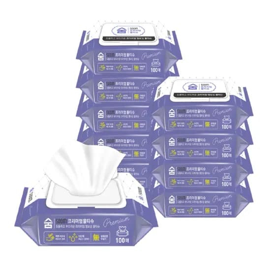 아망떼 저자극 숨 프리미엄 물티슈 70평량 72매 10팩 8,027원