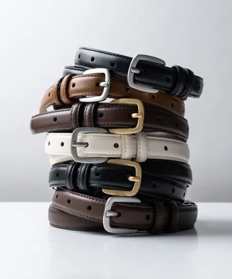 베이직 슬림 스퀘어 레더벨트