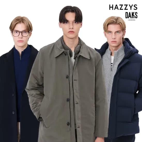 헤지스맨 블랙 울 캐시미어 오버코트 HZCO5F803BK