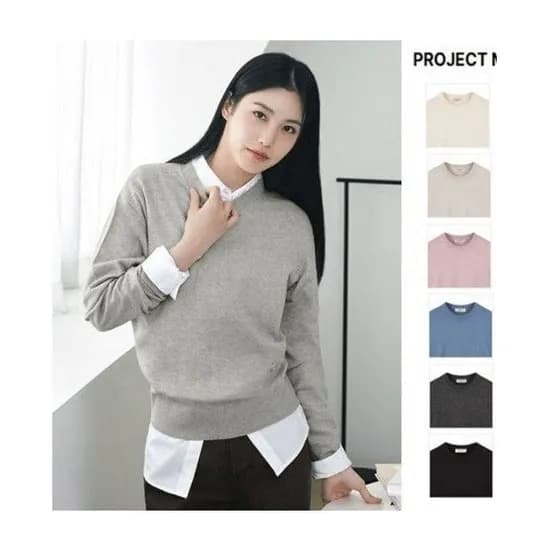 프로젝트엠 여성 라운드넥 스웨터