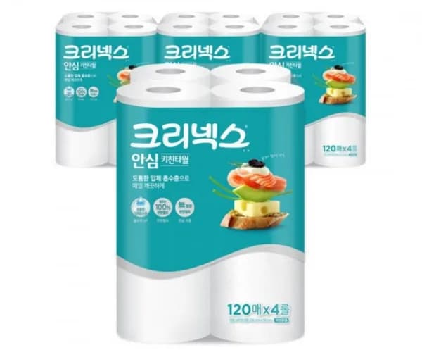 크리넥스 안심 키친타올 120매 16롤