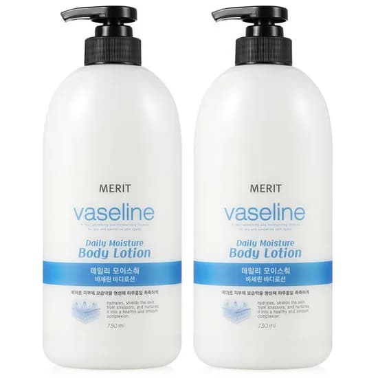 메리트 바세린 바디로션 데일리 모이스춰 730ml 2개 또는 밀크밀크 핸드크림 500ml 2개