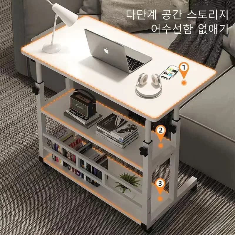 몬스터 M3 마그네틱 클립온 미니 BT V5.4, 바퀴 달린 이중 선반 소파 테이블