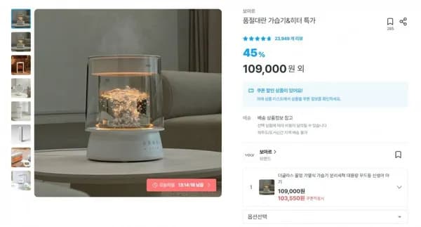 더글라스 물멍 가열식 가습기