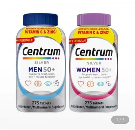 센트룸 실버 포 맨 포 우먼 50+ 멀티비타민 275정 남성여성 세트 총 550정