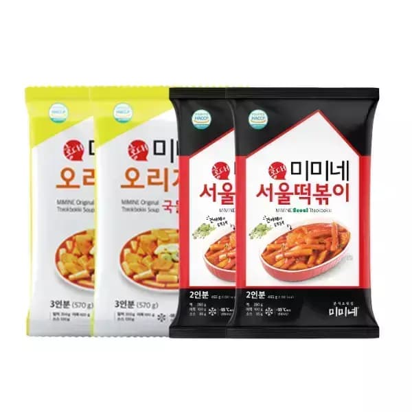 미미네 오리지널 국물떡볶이 2봉 + 서울 떡볶이 2봉
