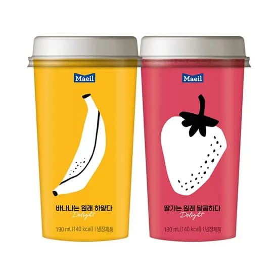 매일 바나나는 원래 하얗다 딸기는 원래 달콤하다 컵 냉장 190ml 10개
